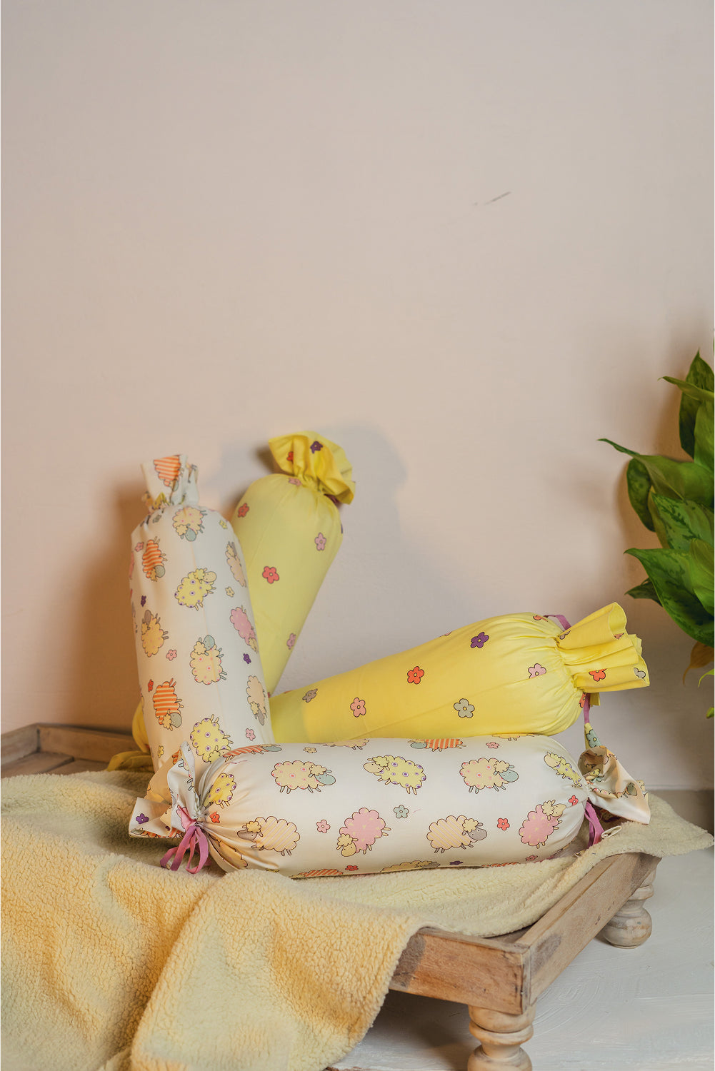 Baa-Baa Black Sheep Bolster Cover With Insert