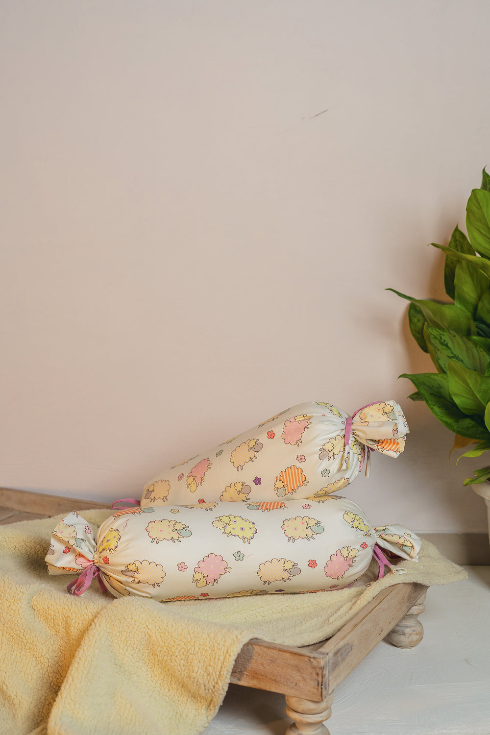 Baa-Baa Black Sheep Bolster Cover