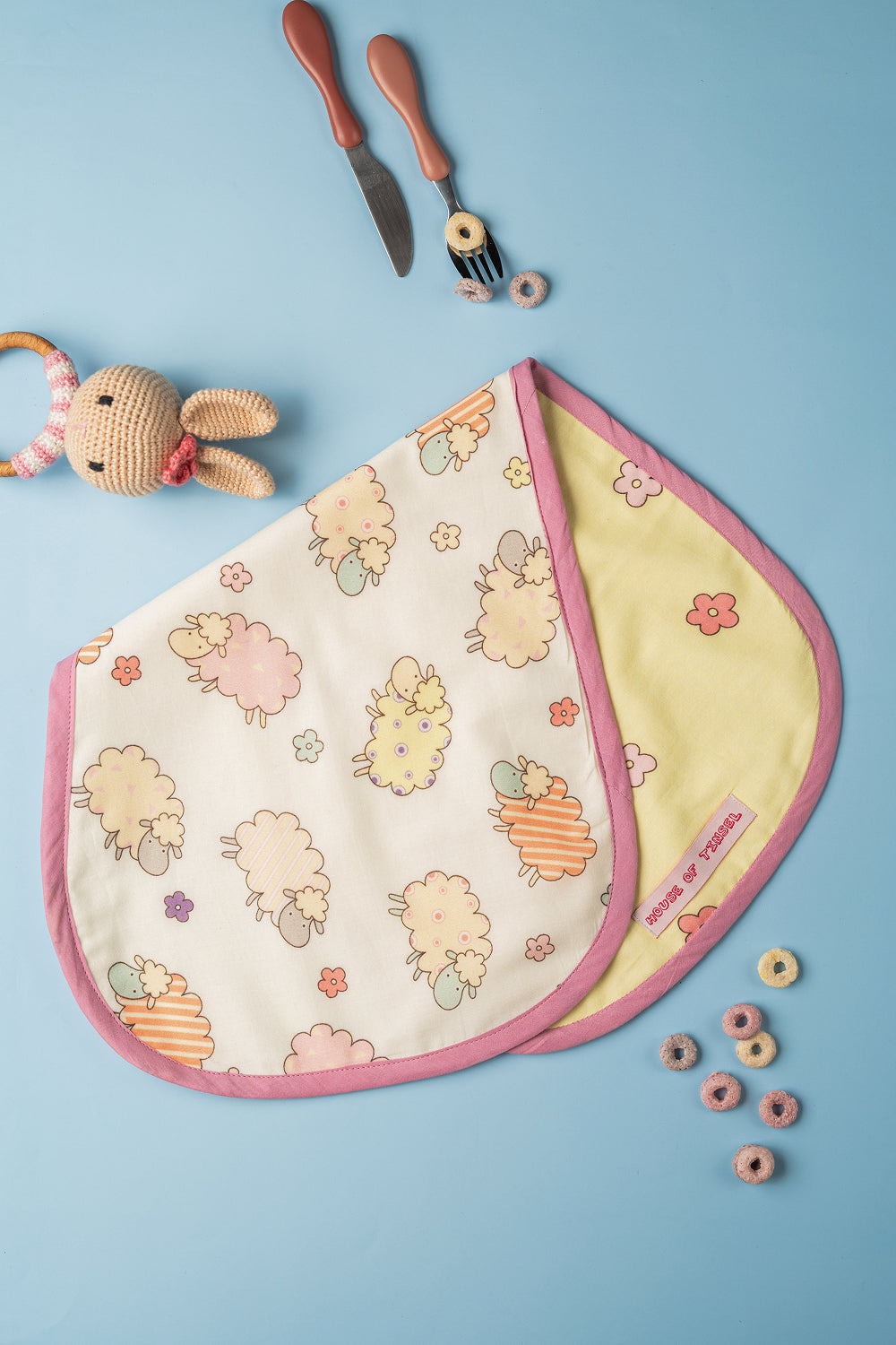 Baa-Baa Black Sheep Burp Cloth