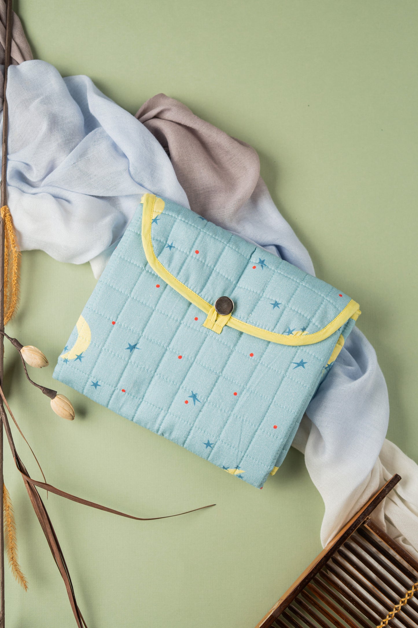 Star and Moon Diaper Changing Mat