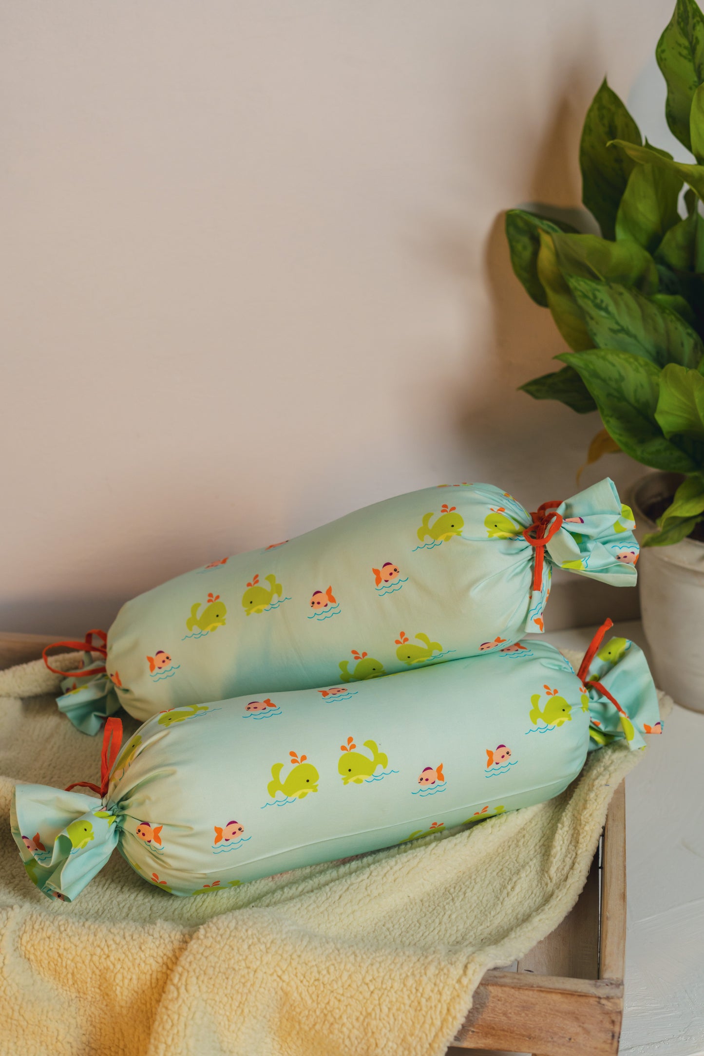 Oh Whale Bolster Cover With Insert