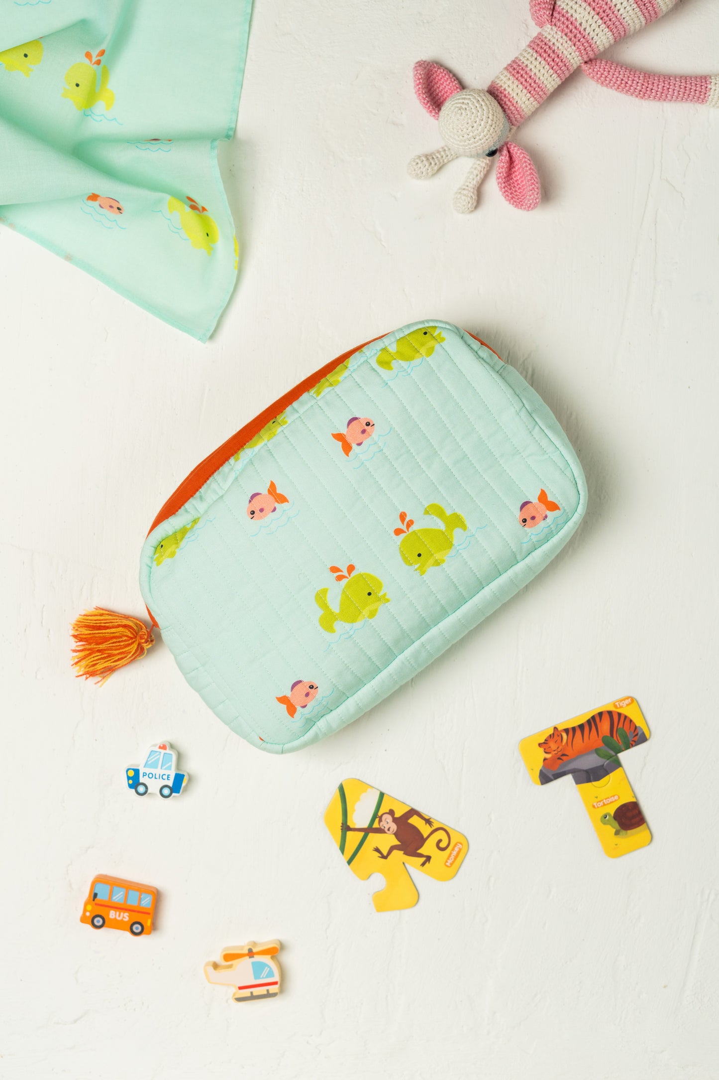 Oh Whale Rectangle Quilted Pouch