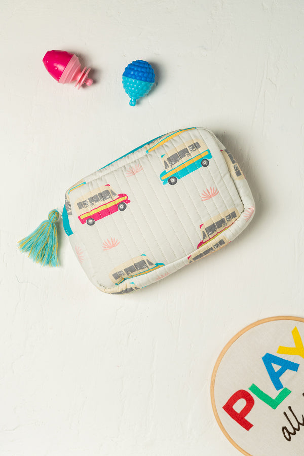Magic Bus Rectangle Quilted Pouch