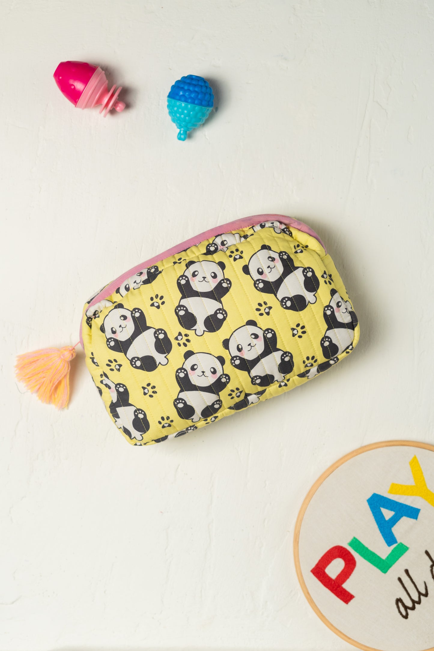 Paw Some Panda Rectangle Quilted Pouch