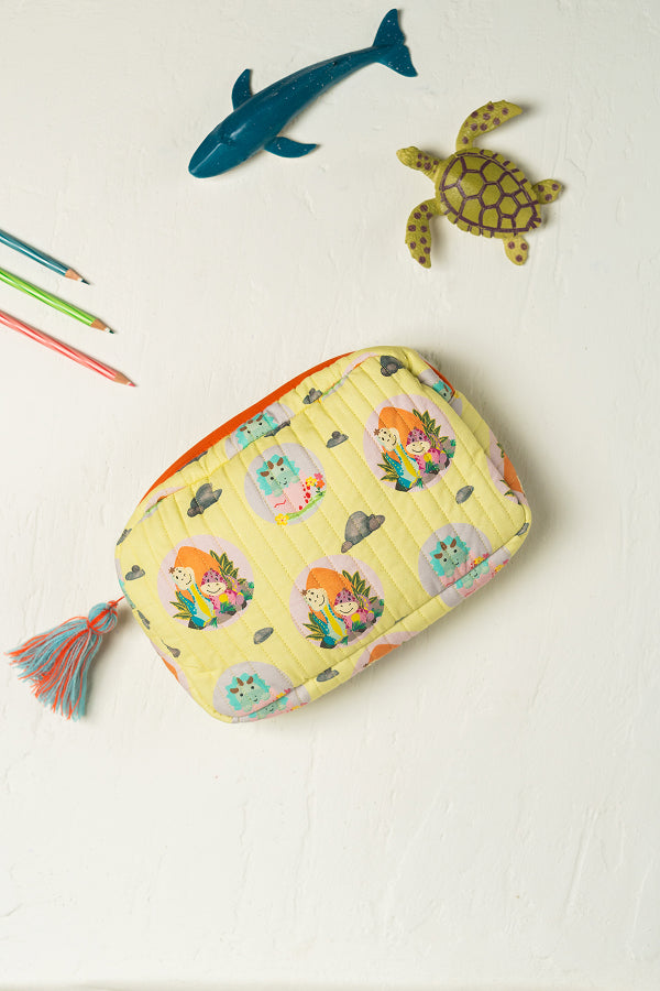 Dino-Saur Rectangle Quilted Pouch