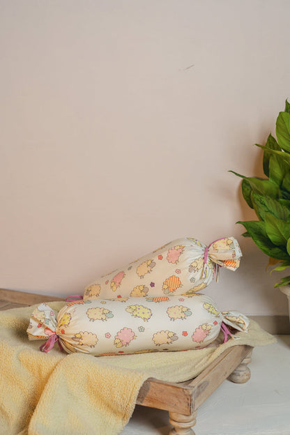 Baa-Baa Black Sheep Bolster Cover With Insert