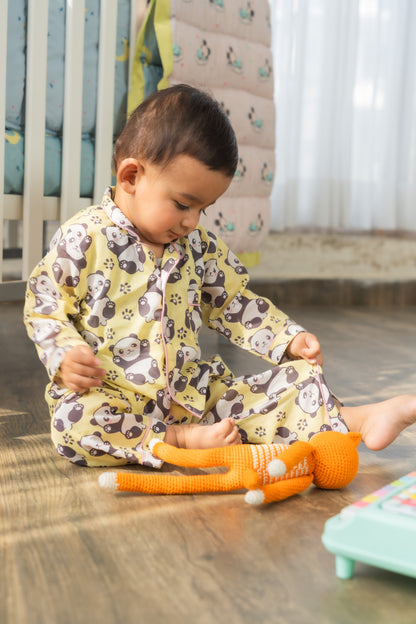Paw-Some Panda Nightsuit Yellow