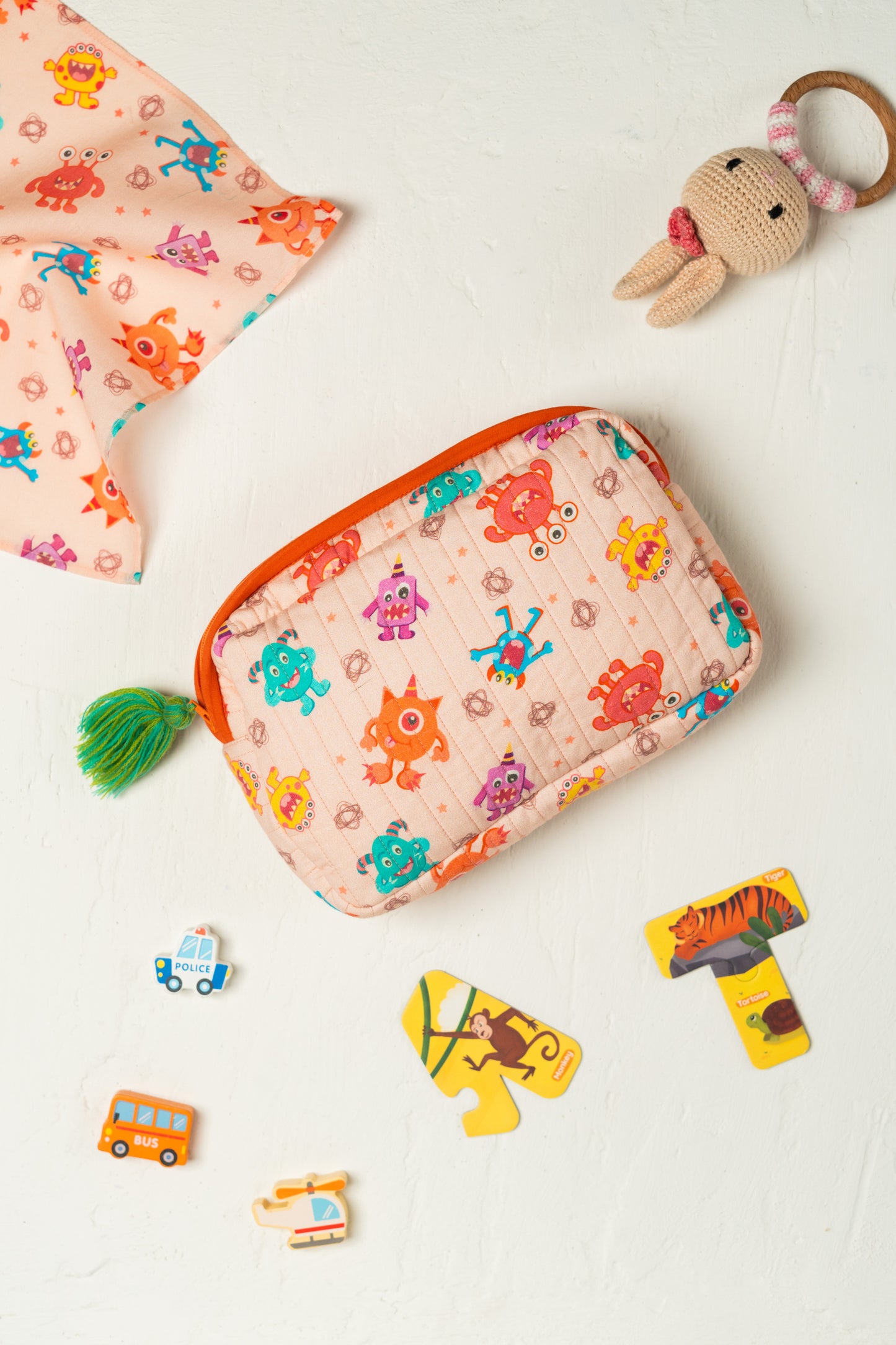 Monster Madness Rectangle Quilted Pouch