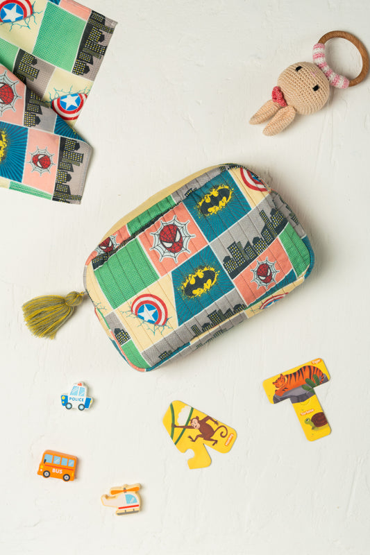 Superheroes Rectangle Quilted Pouch
