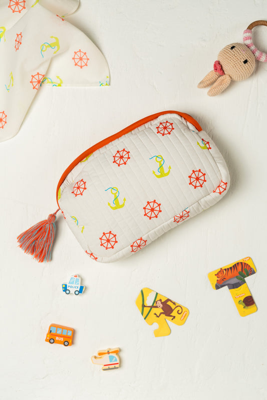 Anchor Rectangle Quilted Pouch