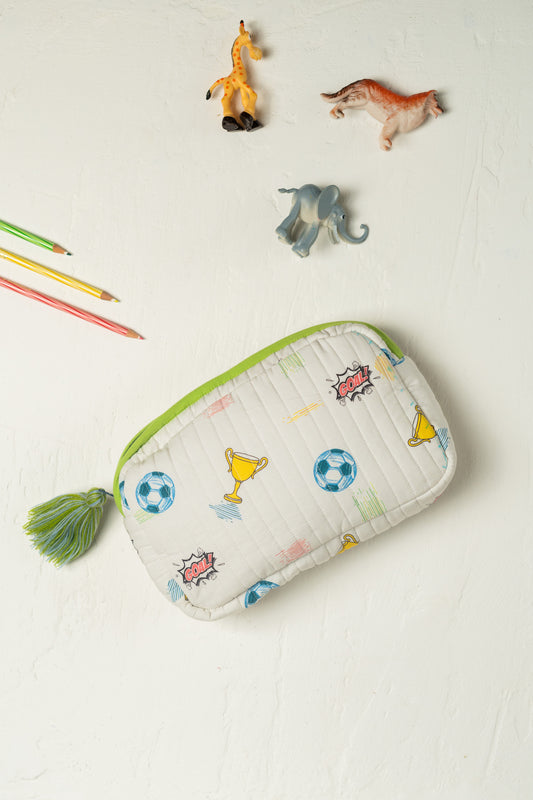 Way to Soccer Rectangle Quilted Pouch