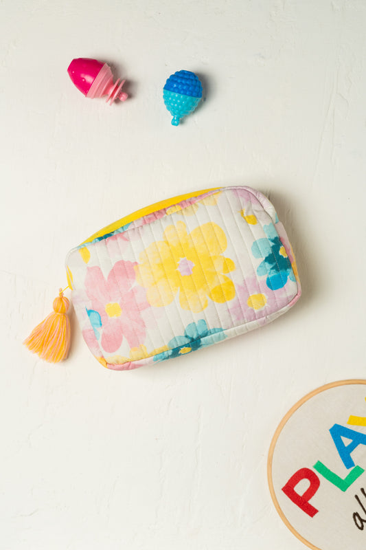 Bloom and Blossom Rectangle Quilted Pouch