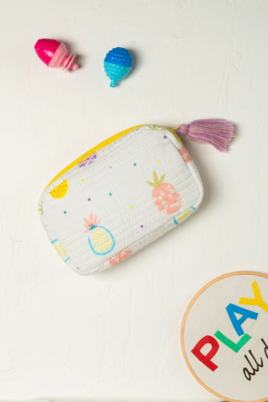 Pine-Apple Rectangle Quilted Pouch