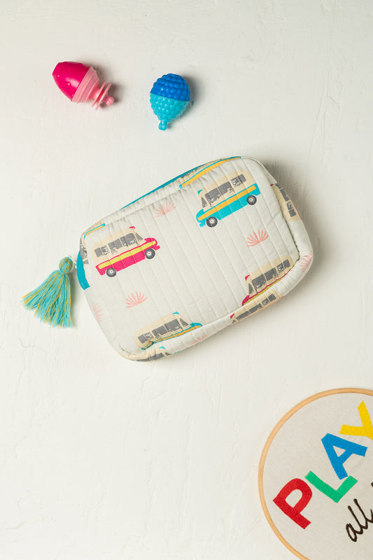 Magic Bus Rectangle Quilted Pouch