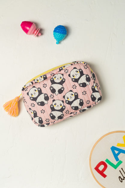 Paw Some Panda Rectangle Quilted Pouch