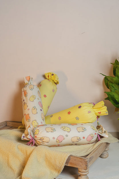 Flower  Bolster Cover With Insert