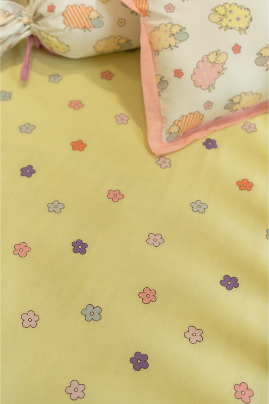 Flower Print Fitted Cotsheet