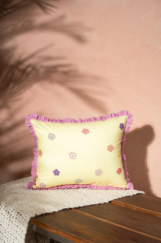 Flower Print Pillow Cover With Insert