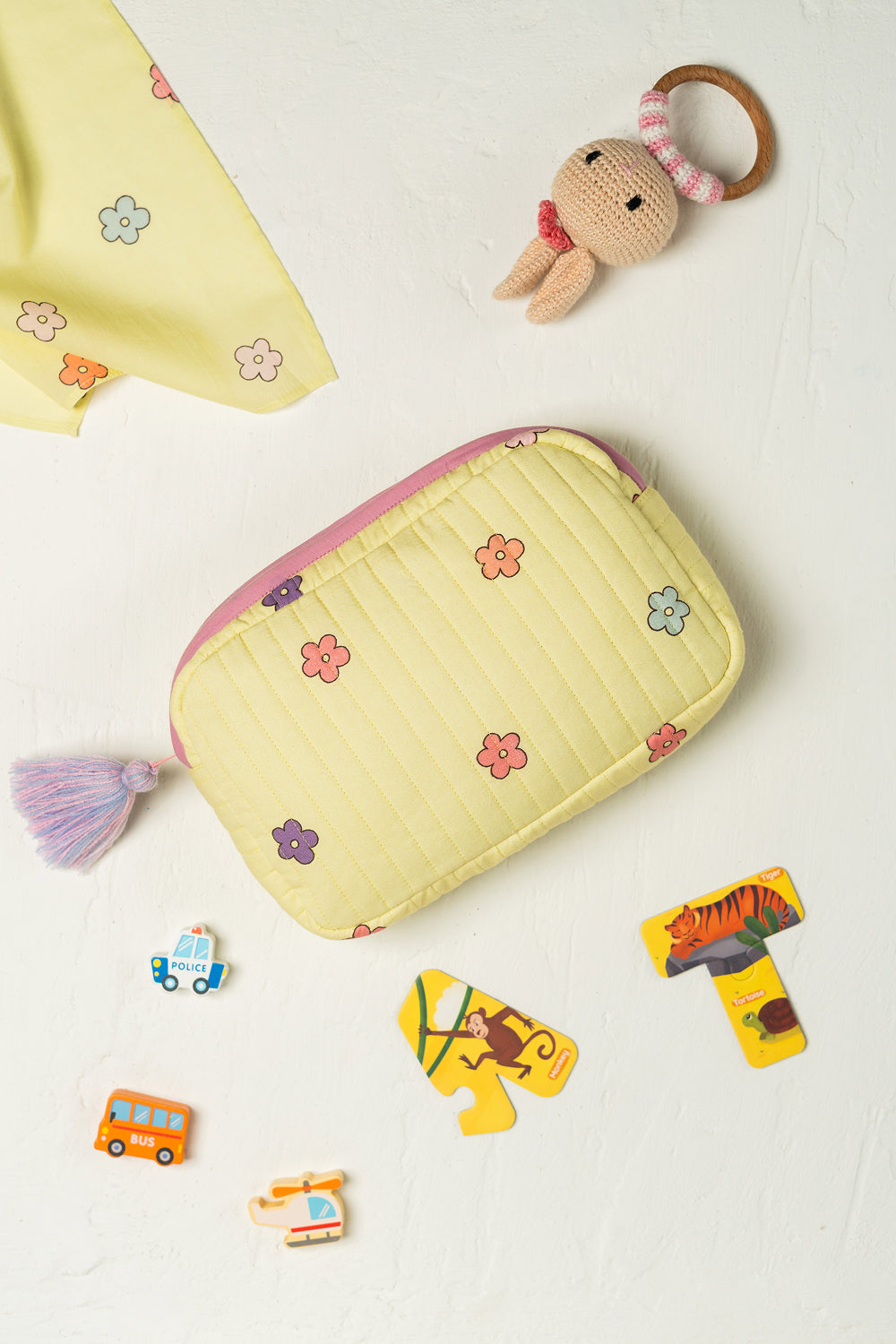 Flower Print Rectangle Pouch